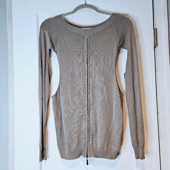 One Grey Day Back Zip Cutout Sweater - Picture 2 of 7